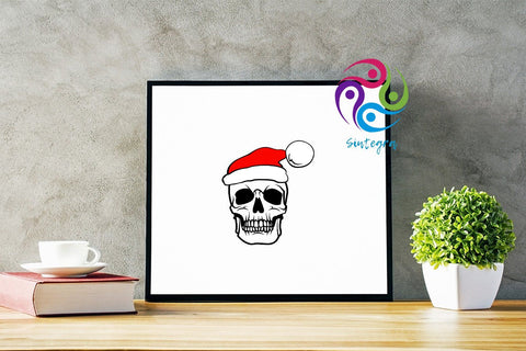 Download Skull With Santa Hat Svg File Christmas Skull So Fontsy