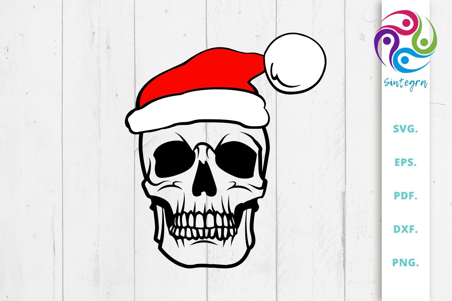 Download Skull With Santa Hat Svg File Christmas Skull So Fontsy