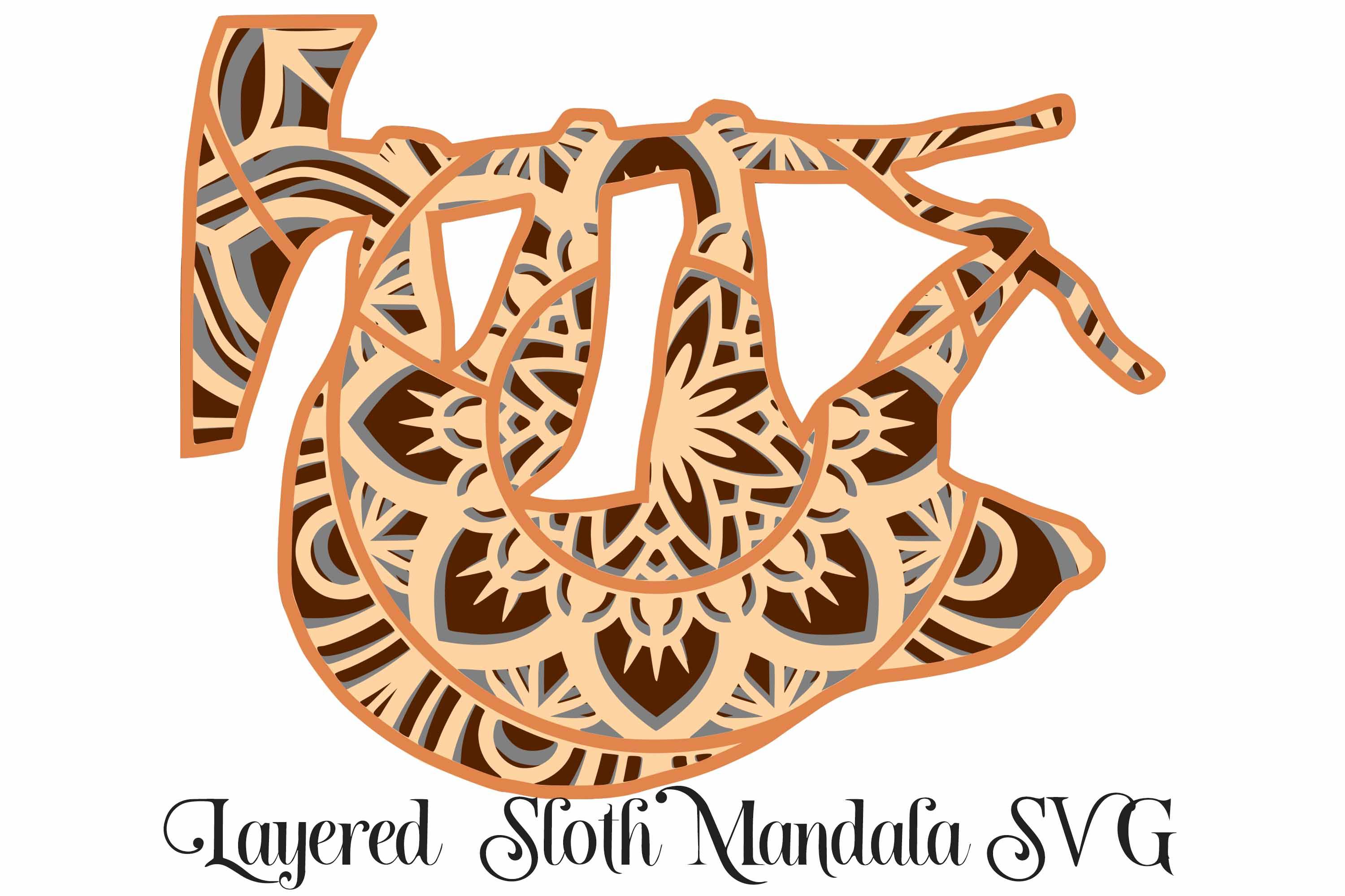 Download Sloth Layered Mandala Svg So Fontsy