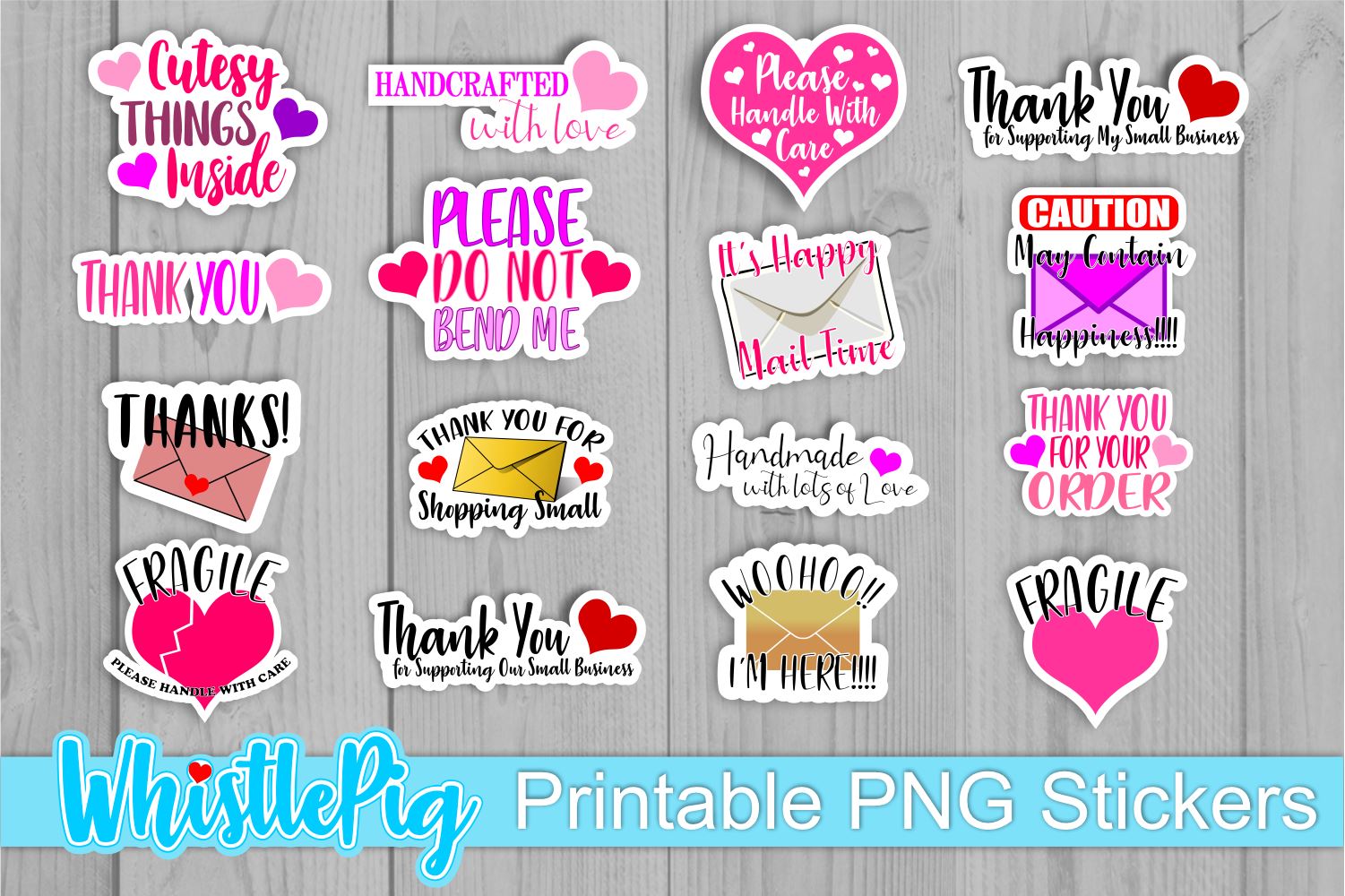 Small Business Sticker Bundle Print And Cut Stickers Thank You Stickers Craft Business Stickers Craft Business Mail Stickers Craft Mail So Fontsy