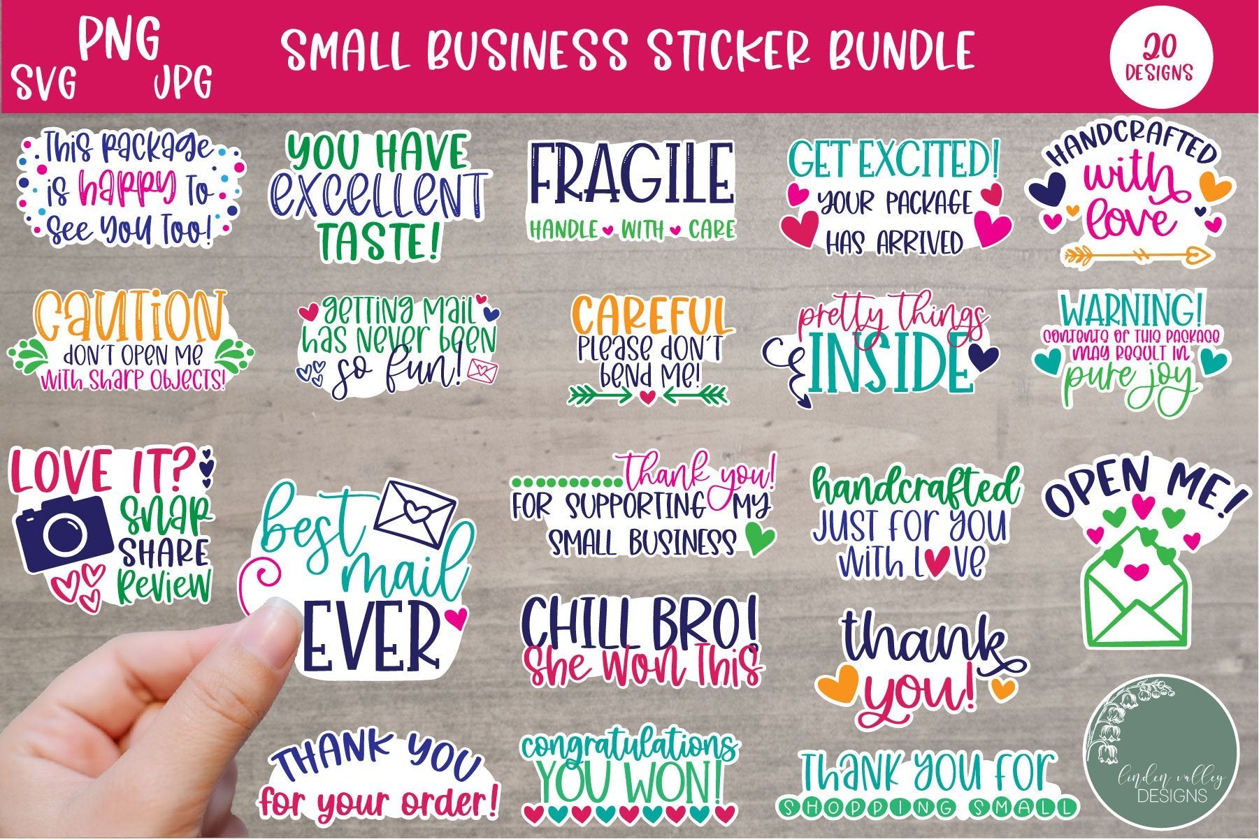 Small Business Sticker Mini Bundle Thank You Stickers Png Packing Stickers So Fontsy