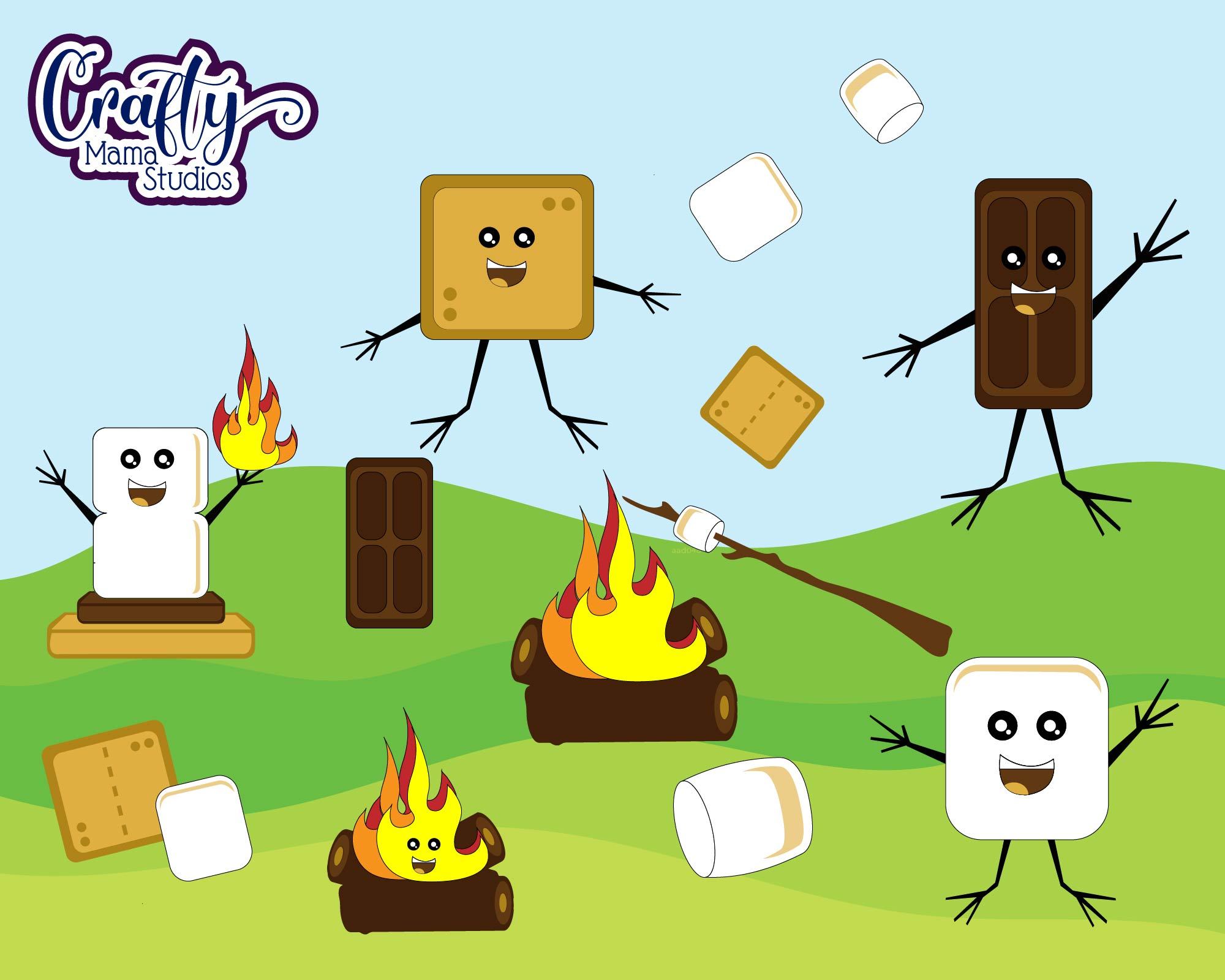 Download Smores Kawaii Smores Chocolate Marshmallow Camping Clipart So Fontsy