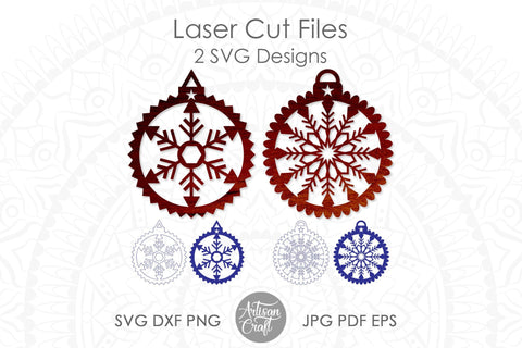 Download Snowflake Christmas Ornament Laser Cut Files So Fontsy