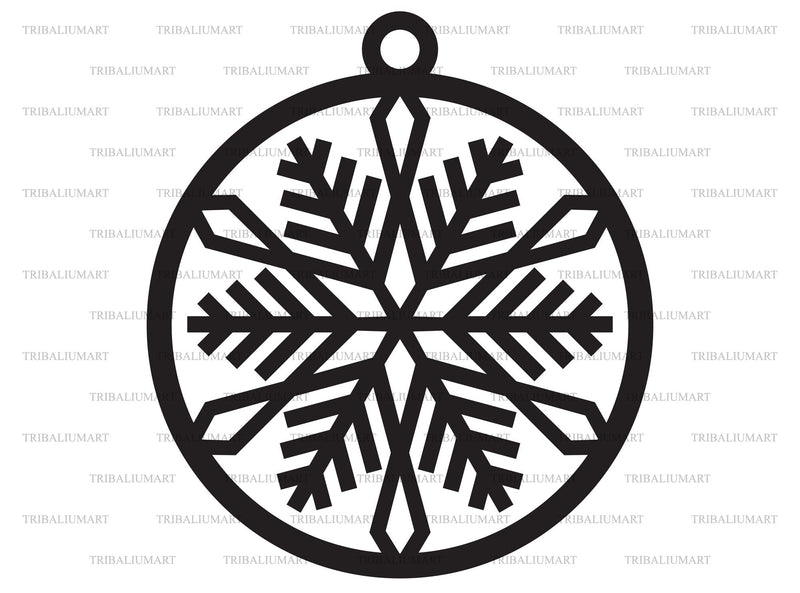 Snowflake ornament. Cut files for Cricut (eps, svg, pdf, png, dxf, jpeg ...