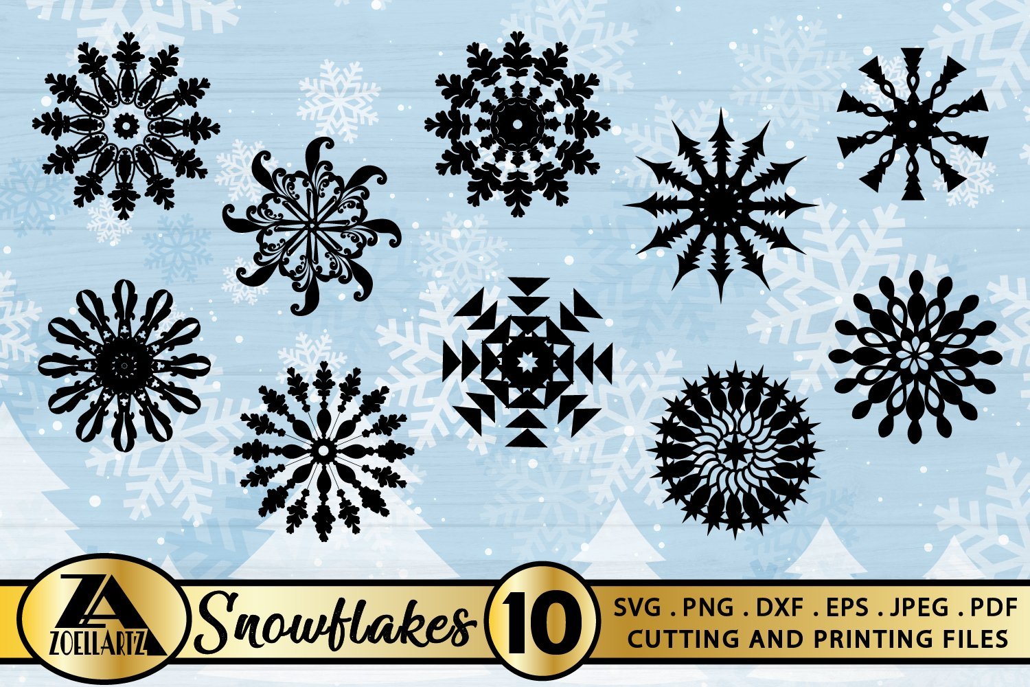 Download Digital Download Silhouette Cricut Clipart Cut File Sublimation Snowflake Svg Snow Flake Christmas Svg Monogram Frames Svg Eps Png Dxf Clip Art Art Collectibles