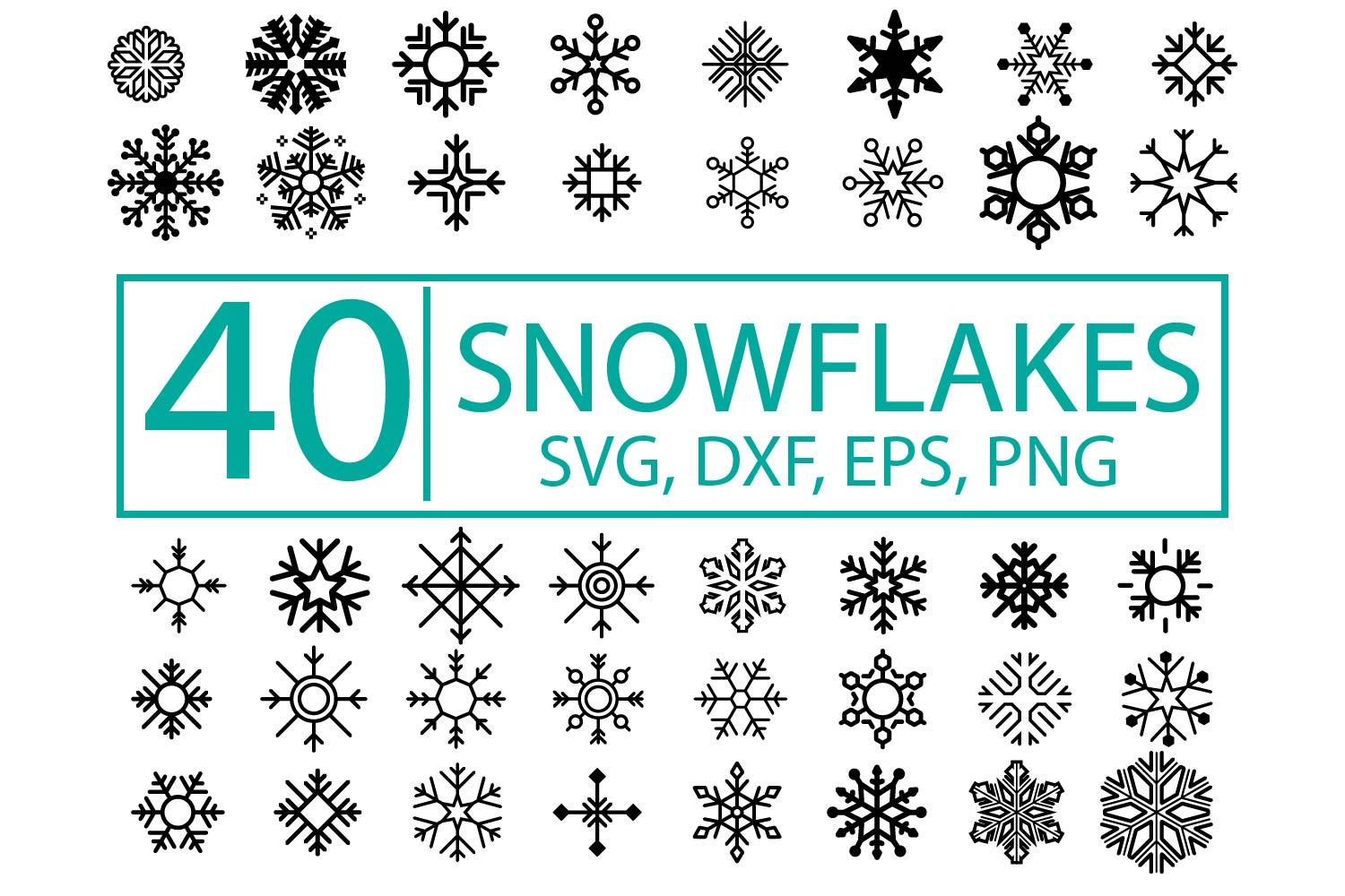 Snowflakes SVG EPS,PNG Instant Zip File Download dxf,jpg Clip Art Art