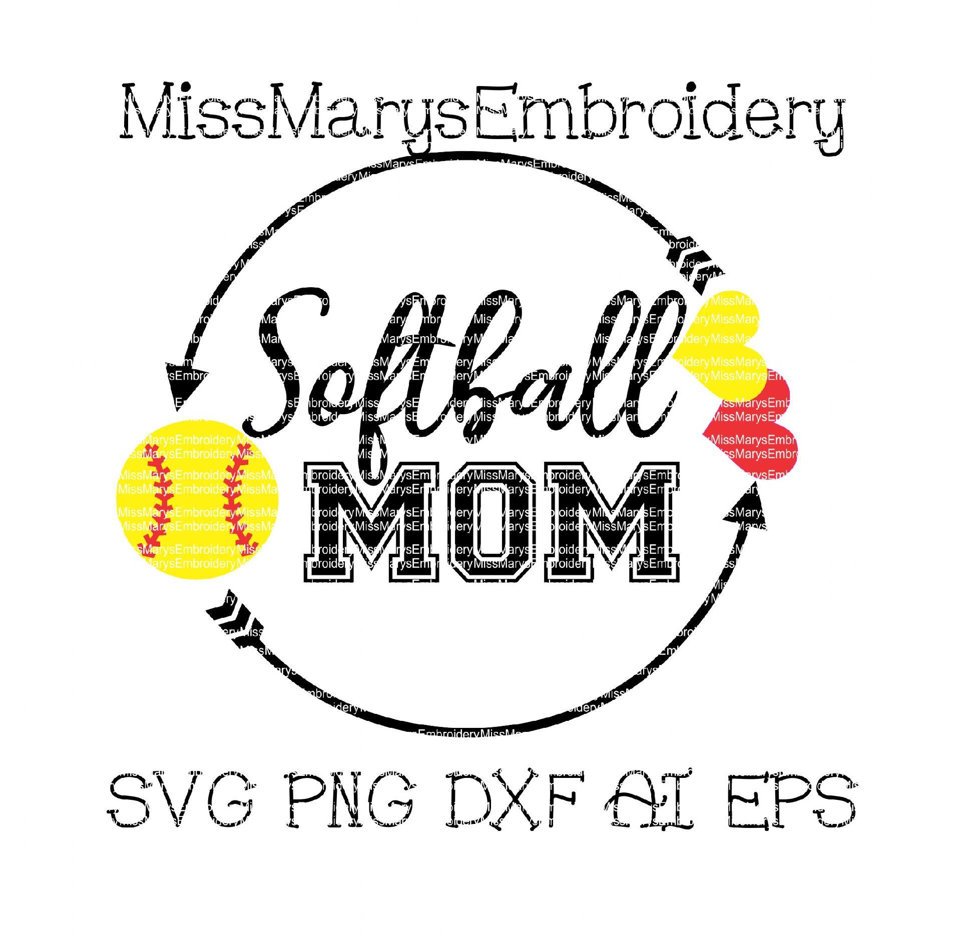 Download Softball Mom Monogram Arrow Ring So Fontsy