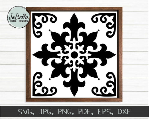 Download Spanish Tile Svg Printable And Stencil Design So Fontsy