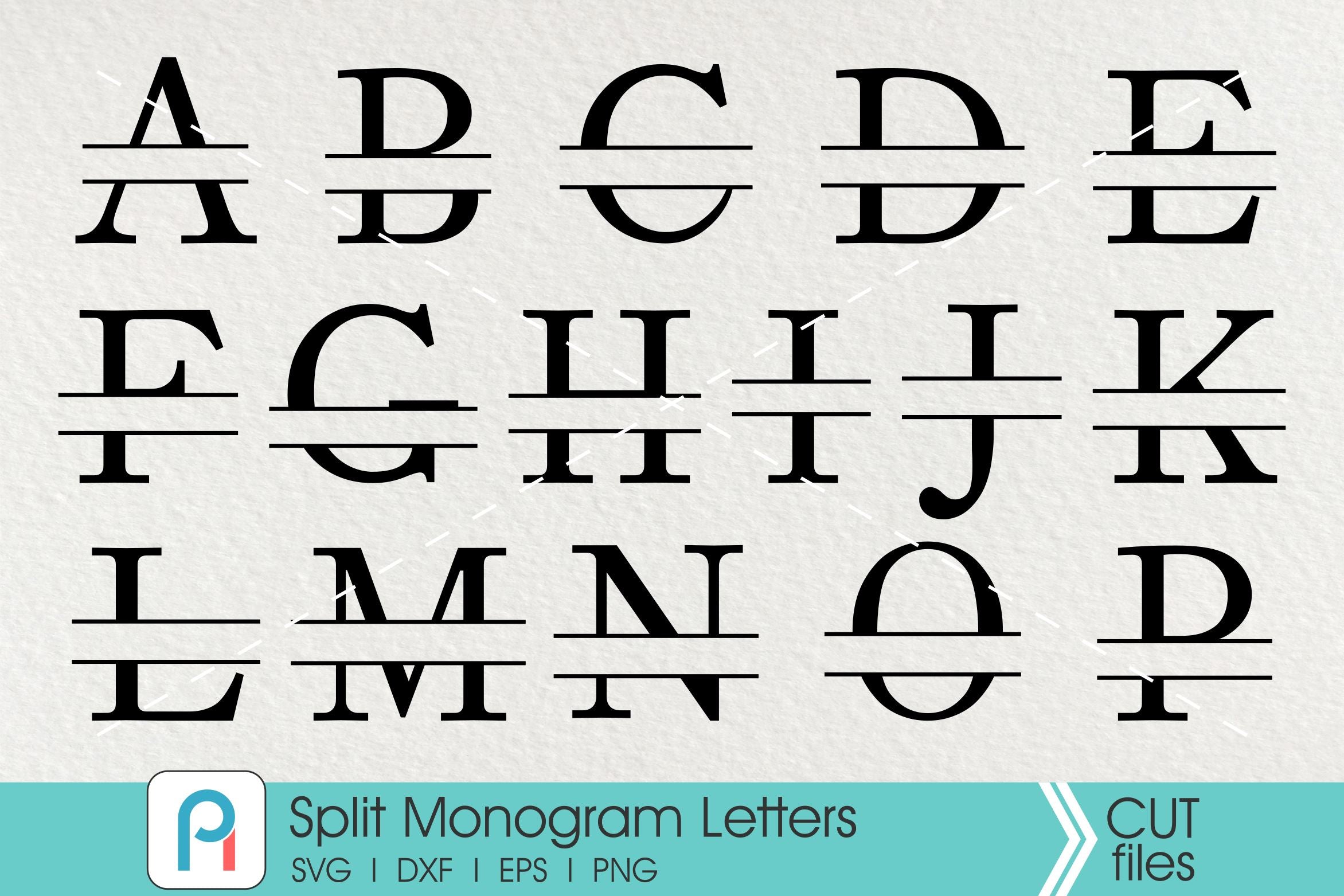 Split Letter Monogram Svg Letter Monogram Svg So Fontsy