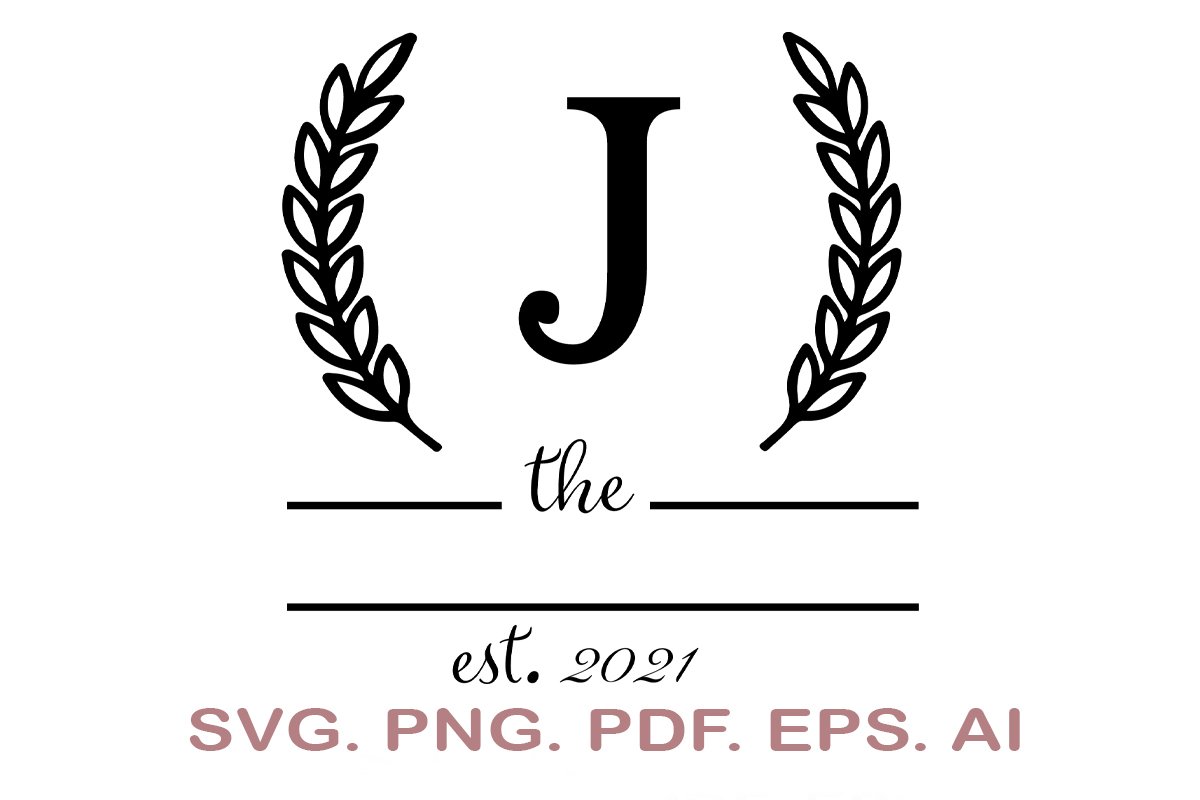 Free Split Letter J Monogram Svg