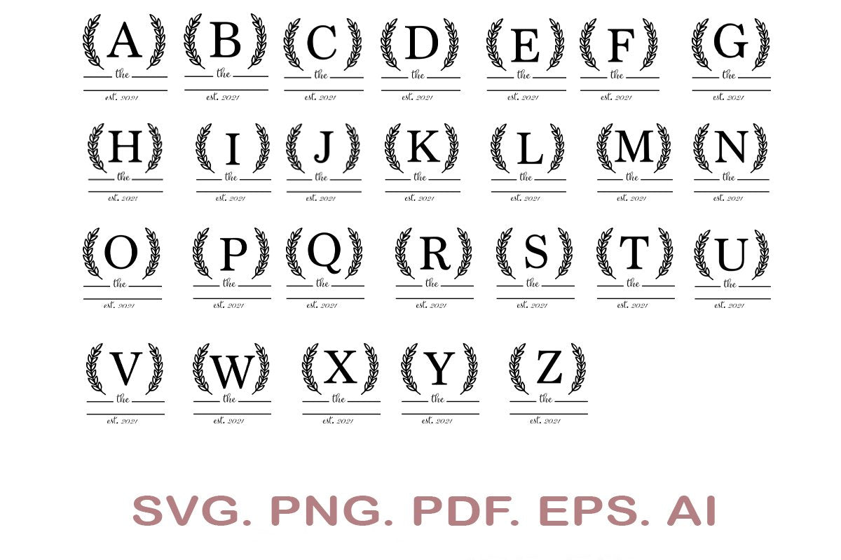 Split Letter Svg Letters A Z Svg Split Monogram Svg Split Frame Alphabet Split Alphabet Svg Split Font Svg So Fontsy