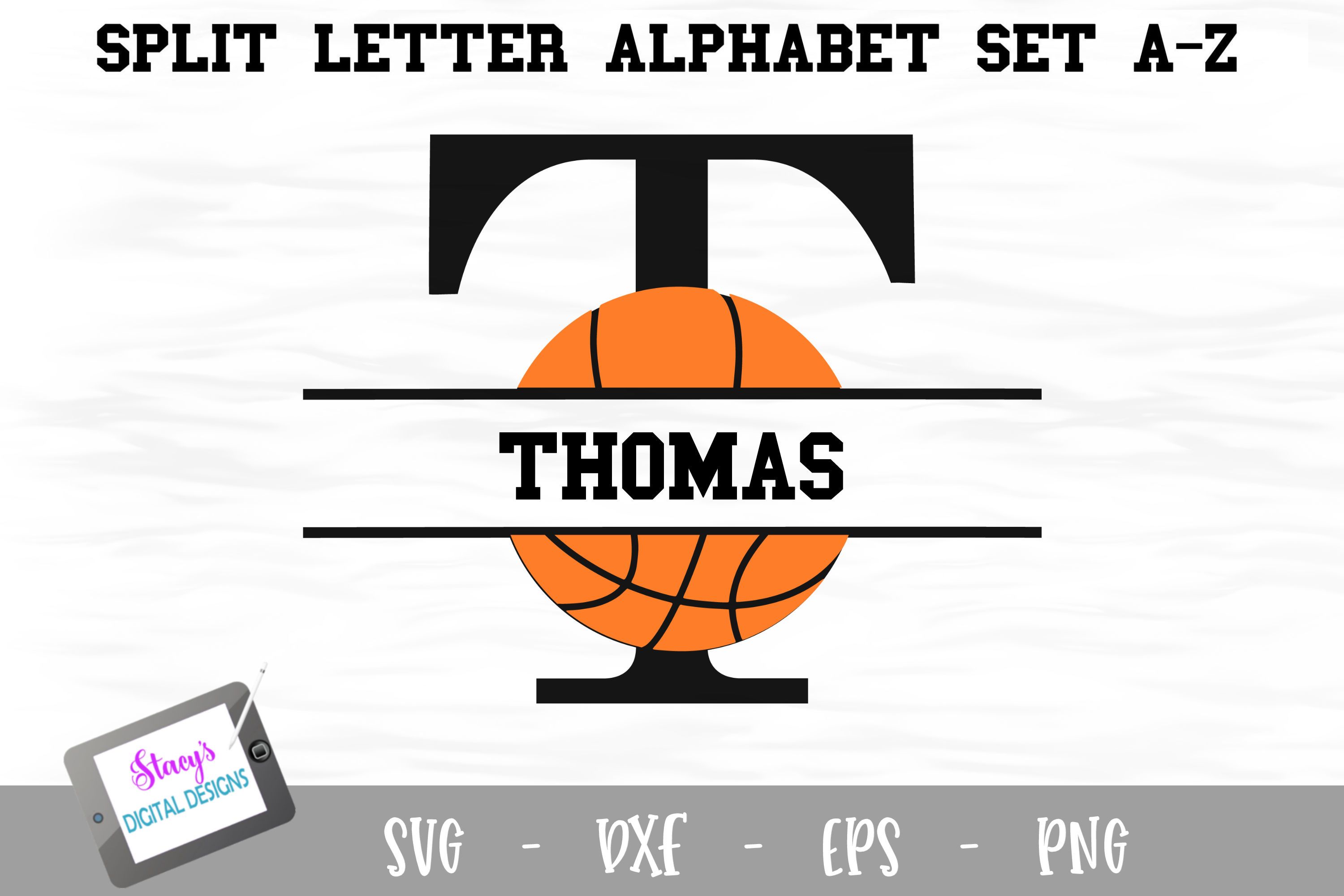 Split Letters A Z 26 Split Monogram Basketball Svg Alphabet So Fontsy