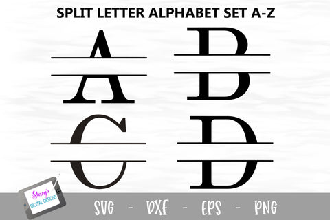 Download Split Letters A Z 26 Split Monogram Svg Files So Fontsy