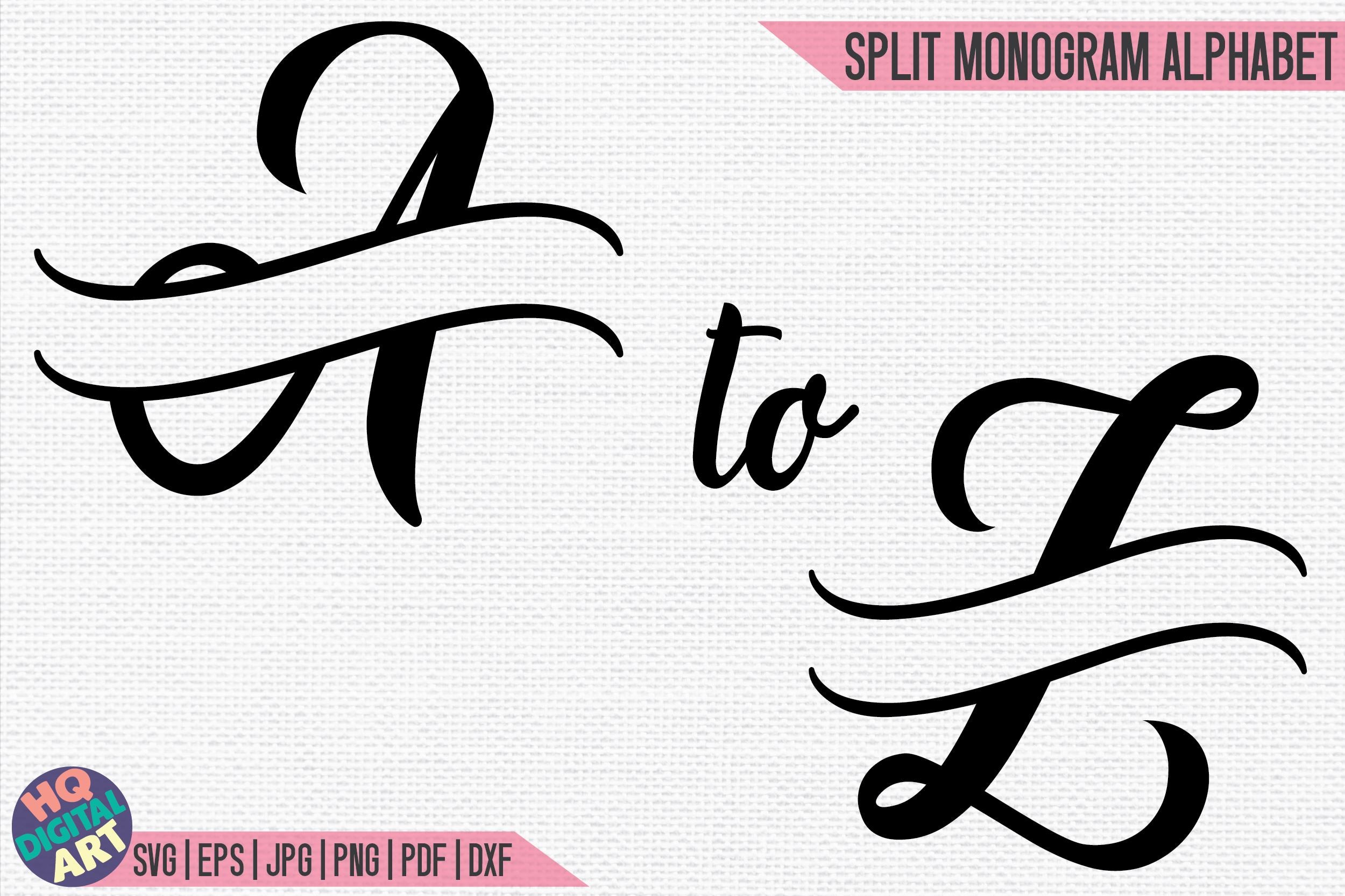 Download Split Monogram Alphabet Svg 26 Split Letters So Fontsy