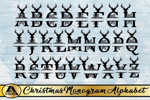 Download Split Monogram Svg Bundle Christmas Monogram Alphabet Svg Cut Files So Fontsy