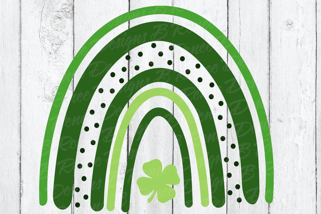 St. Patrick's Day Rainbow with Clover SVG - So Fontsy
