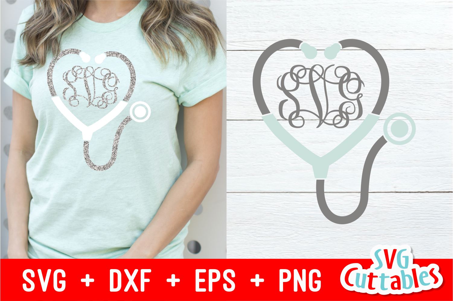 Download Stethoscope Monogram Frame So Fontsy