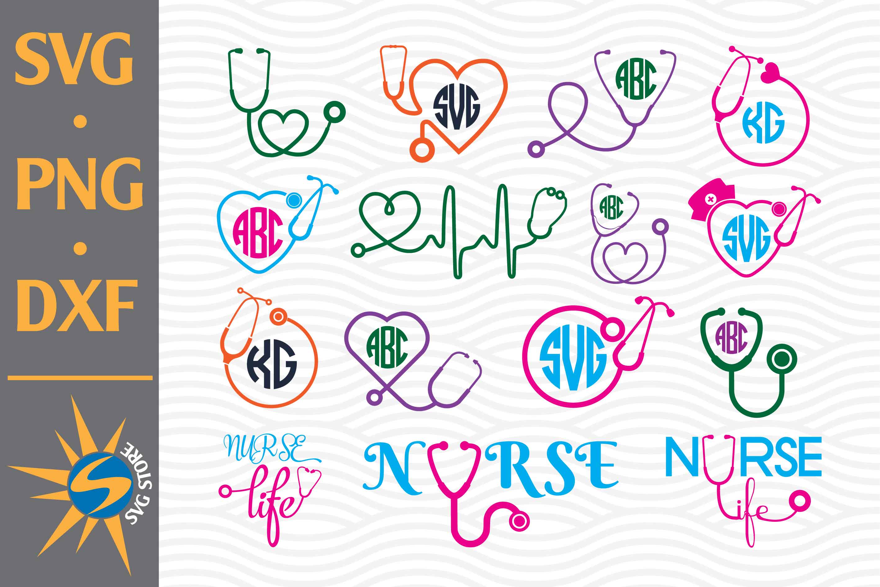 Download Stethoscope Monogram Svg Png Dxf Digital Files Include So Fontsy