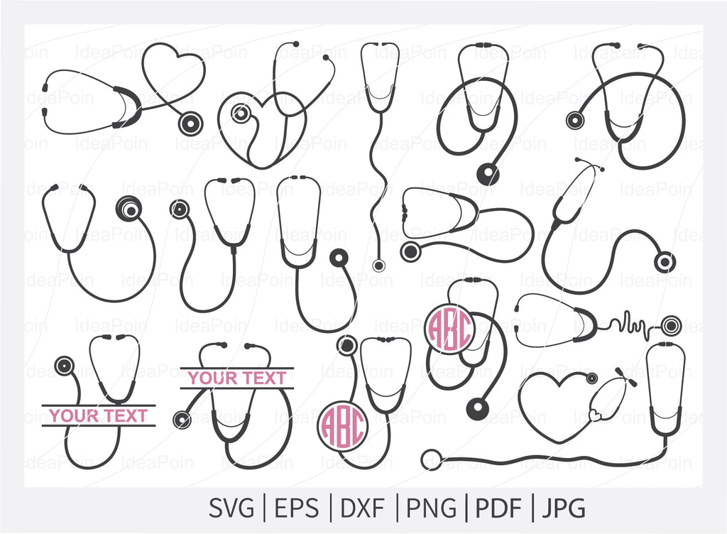 Stethoscope With Heart Vector Clipart Doctor Or Nurse Clipart Outline ...