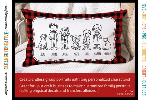 Download Stick Family Cartoon Figures Portrait People Svg Cutfile So Fontsy