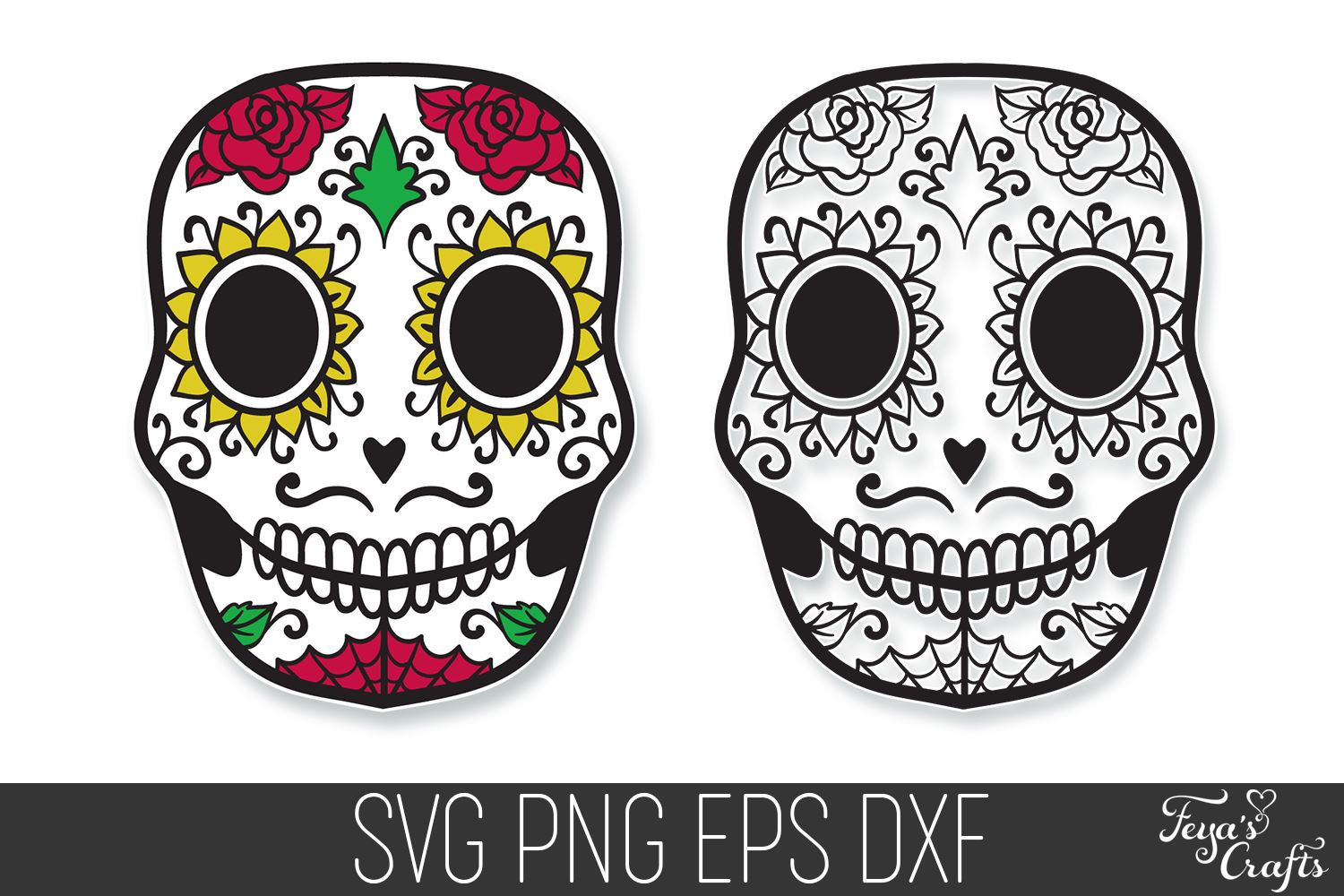 Free Free 223 Sunflower Sugar Skull Svg SVG PNG EPS DXF File