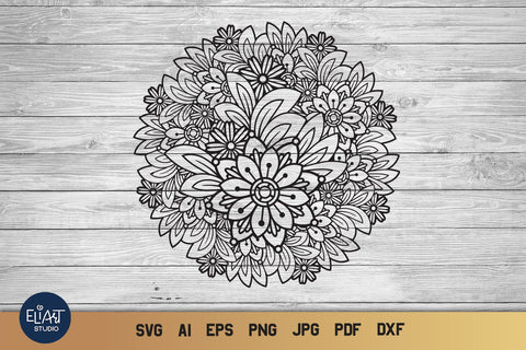 Download Summer Floral Mandala Svg Zentangle Flowers Flower Svg Intricate Design So Fontsy