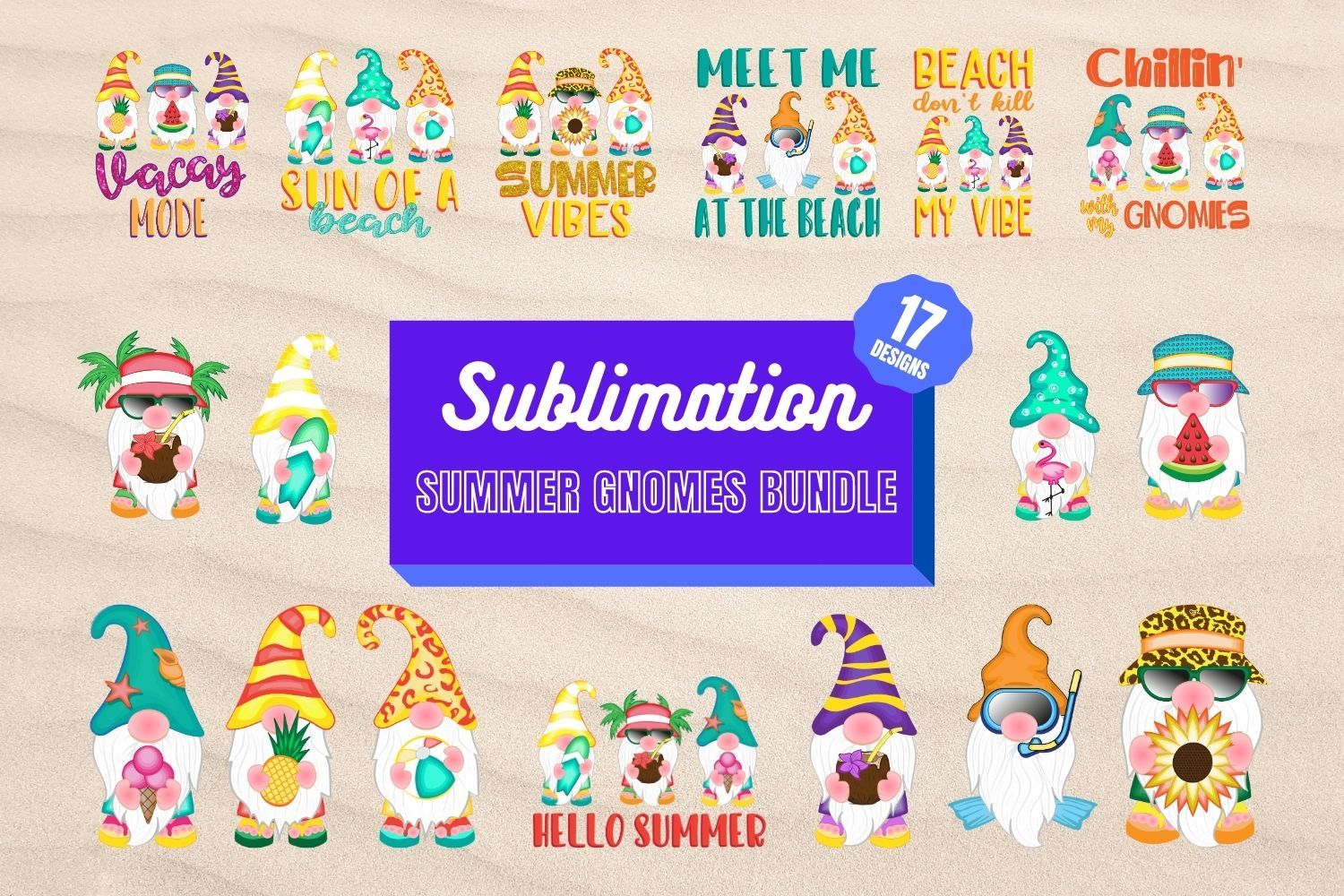 Download Summer Gnomes Sublimation Bundle So Fontsy