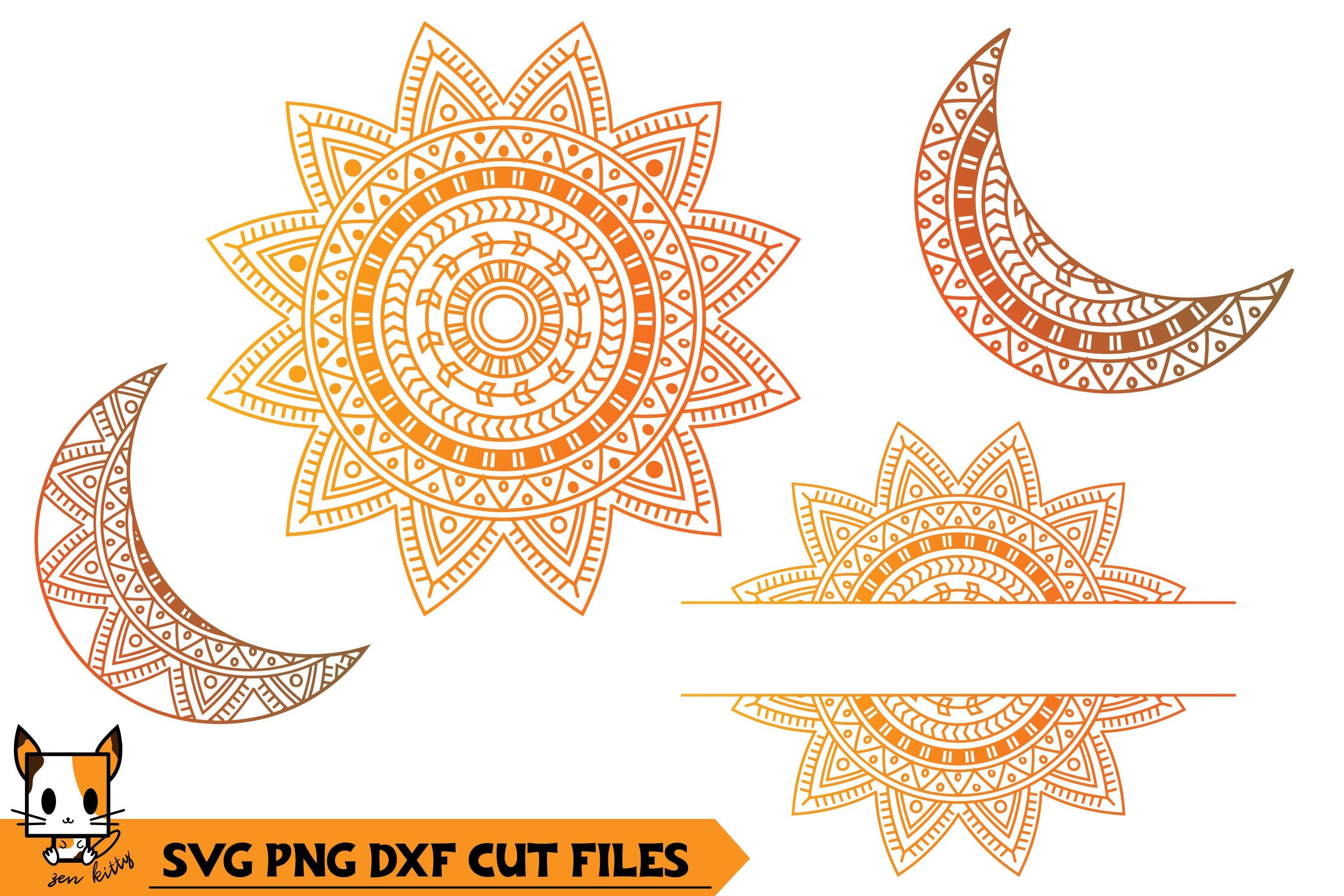 Sun And Moon Mandala Svg So Fontsy