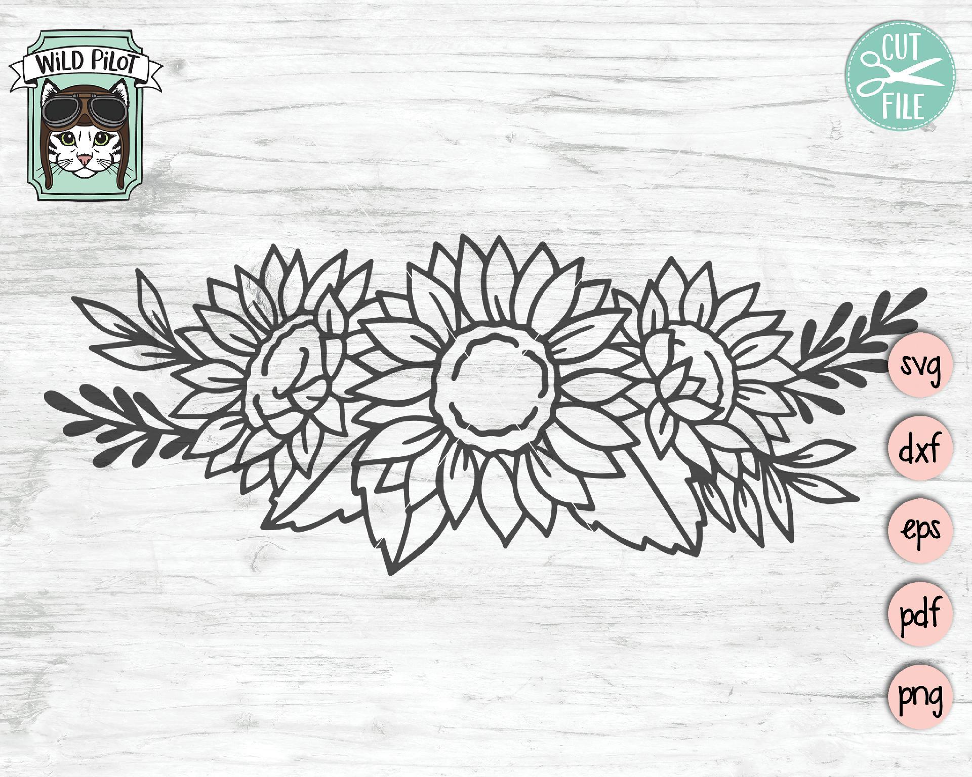 Free Free 328 Silhouette Sunflower Border Svg SVG PNG EPS DXF File