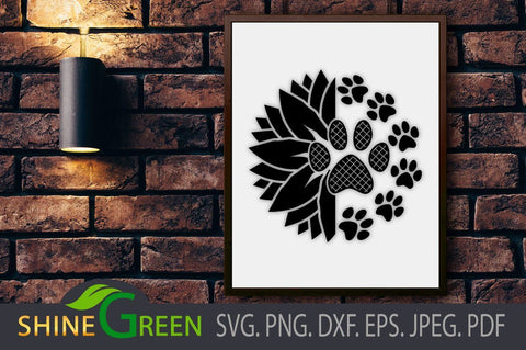 Download Sunflower Dog Cat Paw Print Svg Pet Animal Lovers Dxf So Fontsy