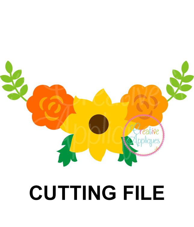 Download Sunflower Floral Swag Cut File So Fontsy