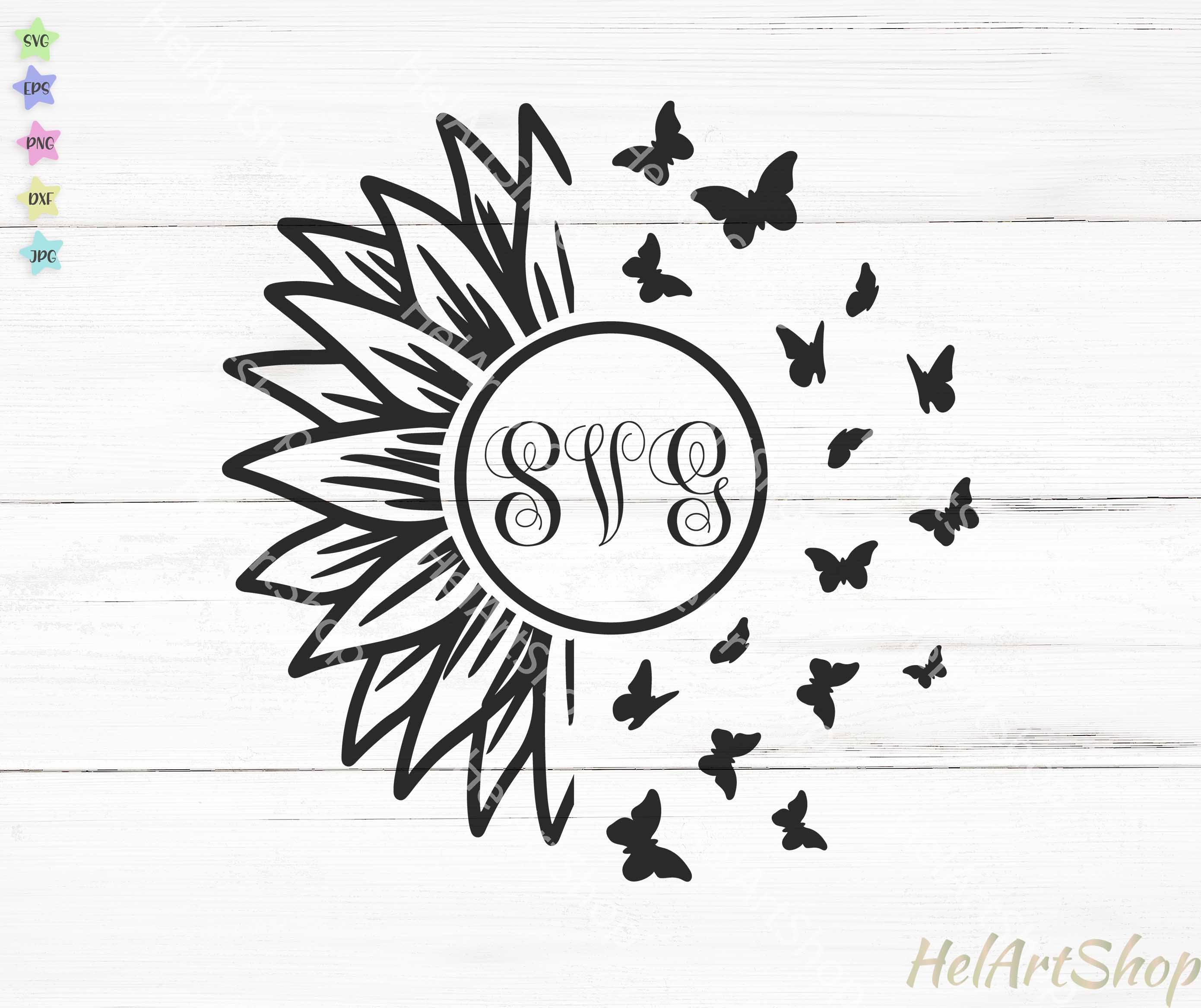 Free Free 285 Sunflower Monogram Frame Svg SVG PNG EPS DXF File