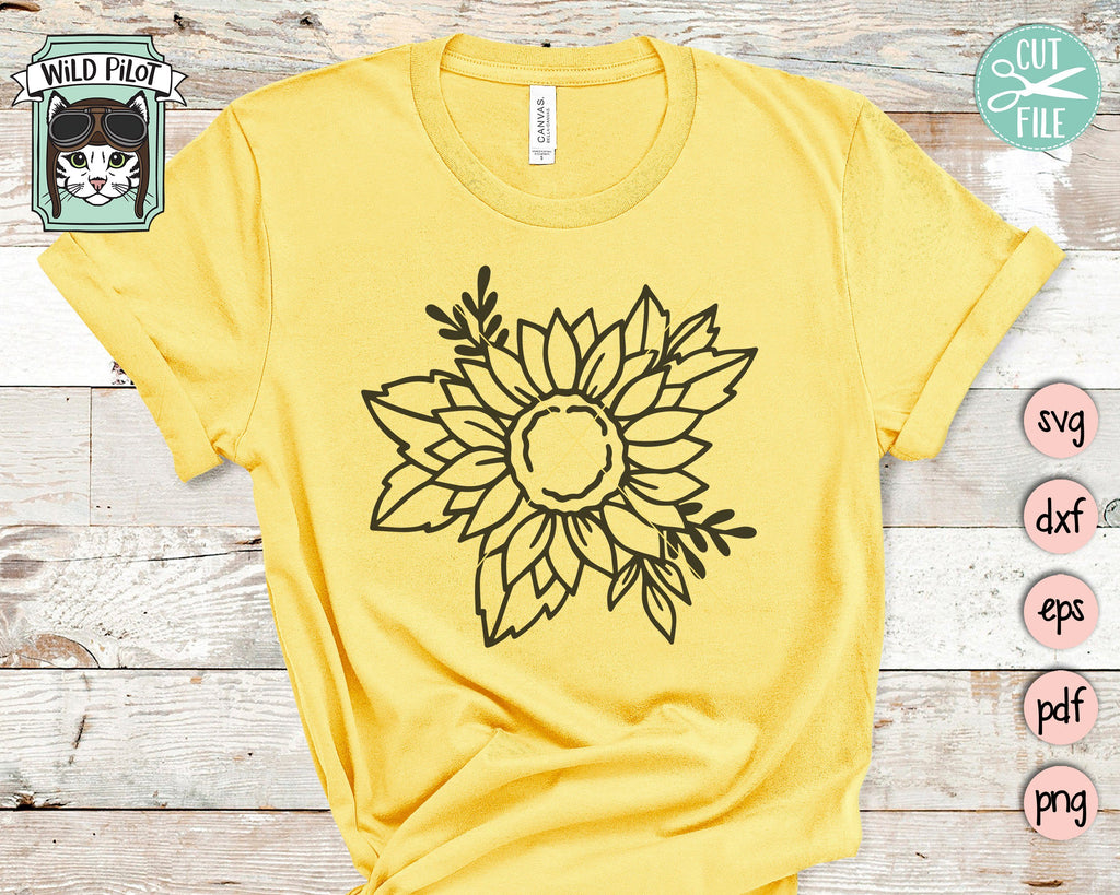 Download Sunflower SVG Files, Flower SVG, Sunflower Bundle svg, Floral Cut File, Sunflower Border ...