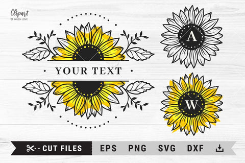 Free Free 247 Sunflower Split Monogram Svg SVG PNG EPS DXF File