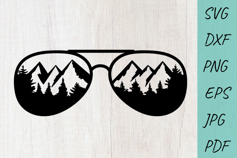Sunglasses SVG, Mountain Aviator, Camping svg, Adventure - So Fontsy