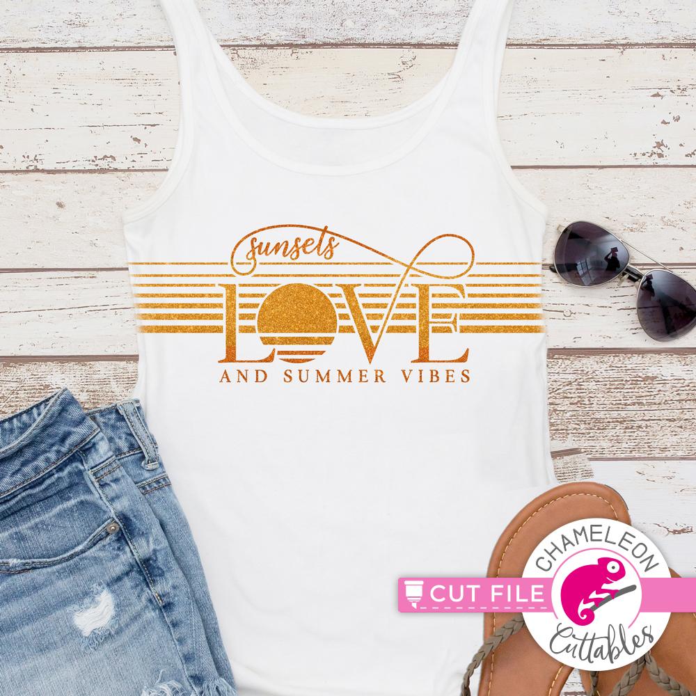 Download Sunsets Love And Summer Vibes Beach Shirt Vacation Svg So Fontsy