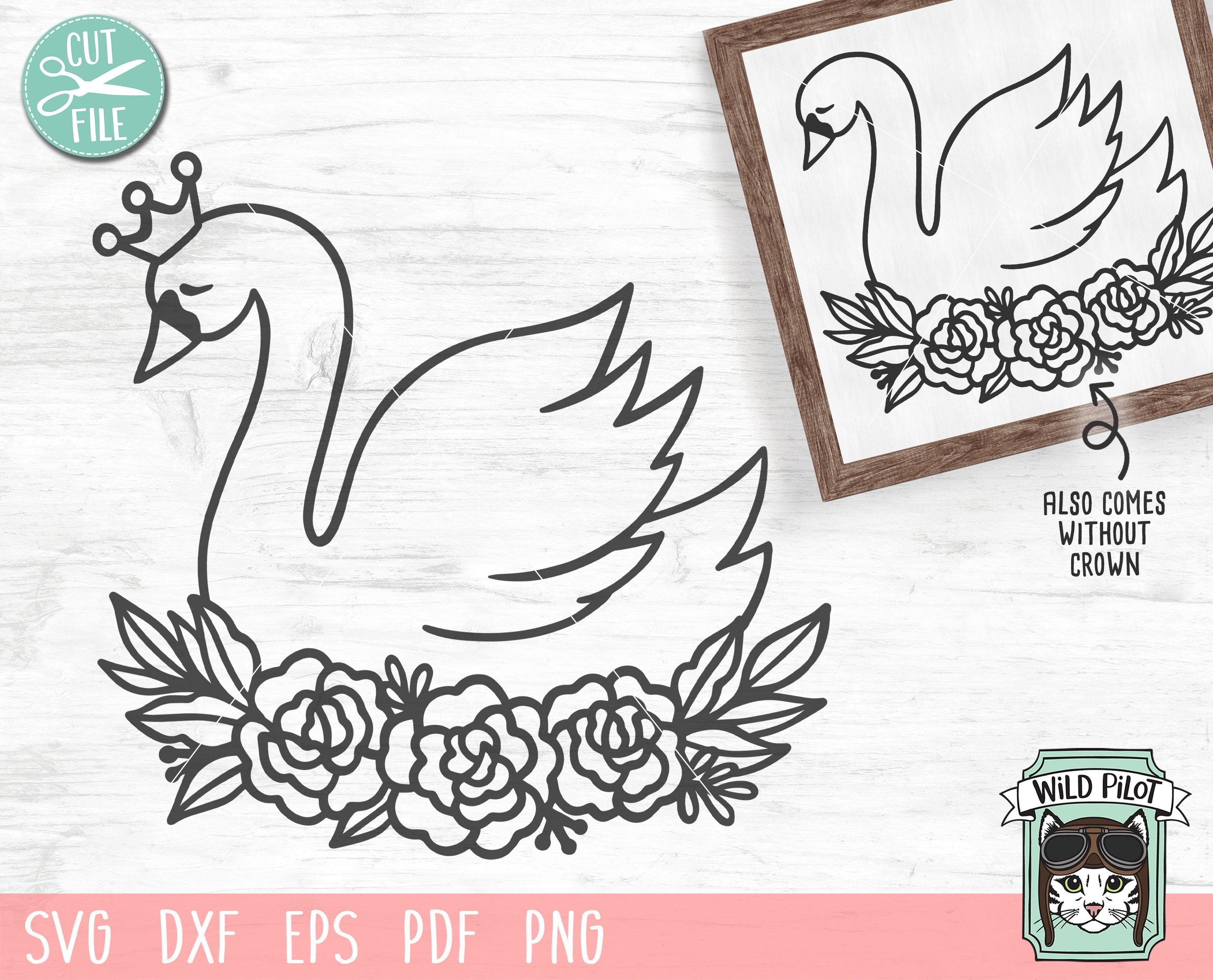 Download Swan Princess With Flowers Svg Cut File So Fontsy