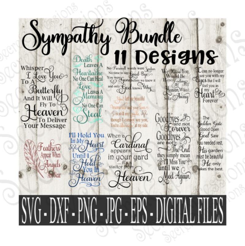 Sympathy Svg Bundle 1 Memorial Digital Files So Fontsy