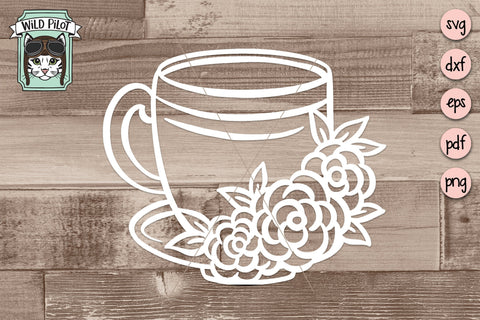 Download Tea Cup With Flowers So Fontsy