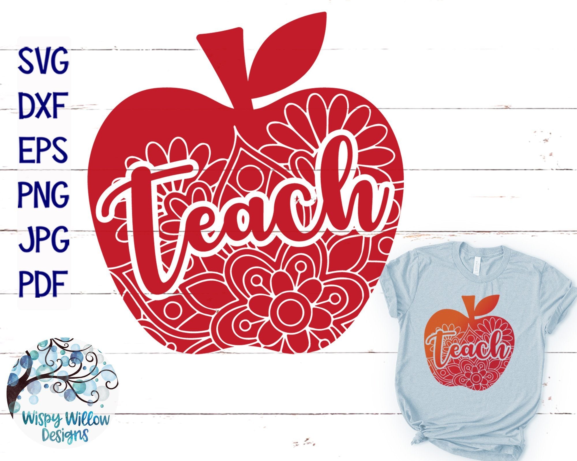 Download Teach Apple Mandala Svg Cut File So Fontsy