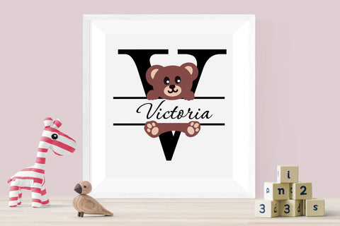 Download Teddy Bear Split Letters A Z 26 Split Monogram Svg Files So Fontsy