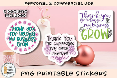 Thank You For Supporting Small Business Printable Stickers So Fontsy