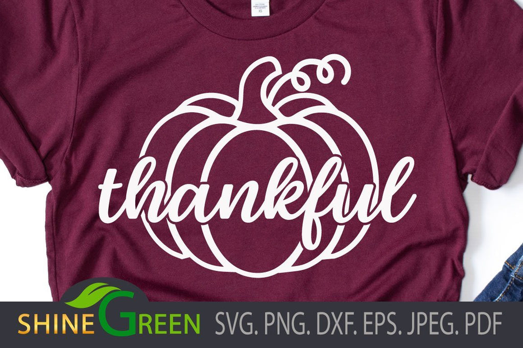 Download Thankful Pumpkin Fall SVG DXF EPS Autumn - Cricut, Sublimation - So Fontsy