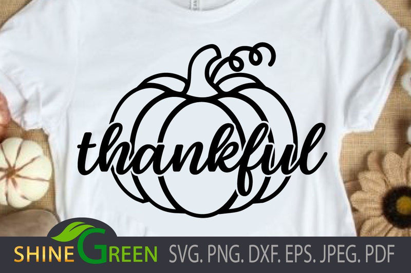 Thankful Pumpkin Fall SVG DXF EPS Autumn - Cricut, Sublimation - So Fontsy