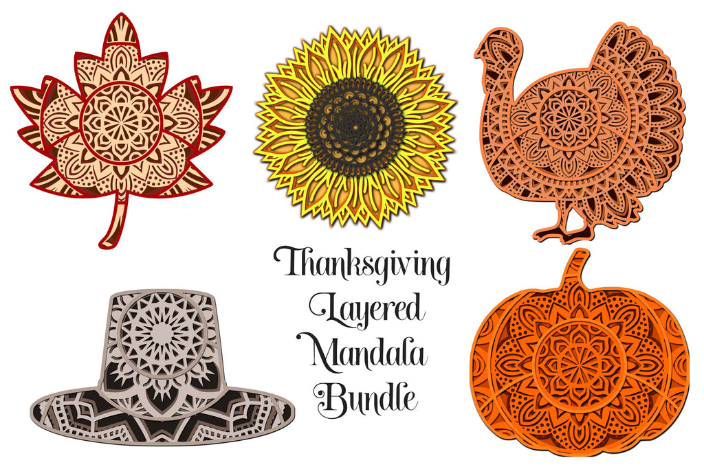Download Thanksgiving SVG Layered Mandala Bundle - 5 designs ...