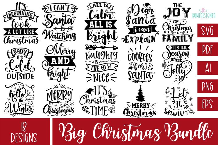 Download The Big Christmas Svg Bundle So Fontsy