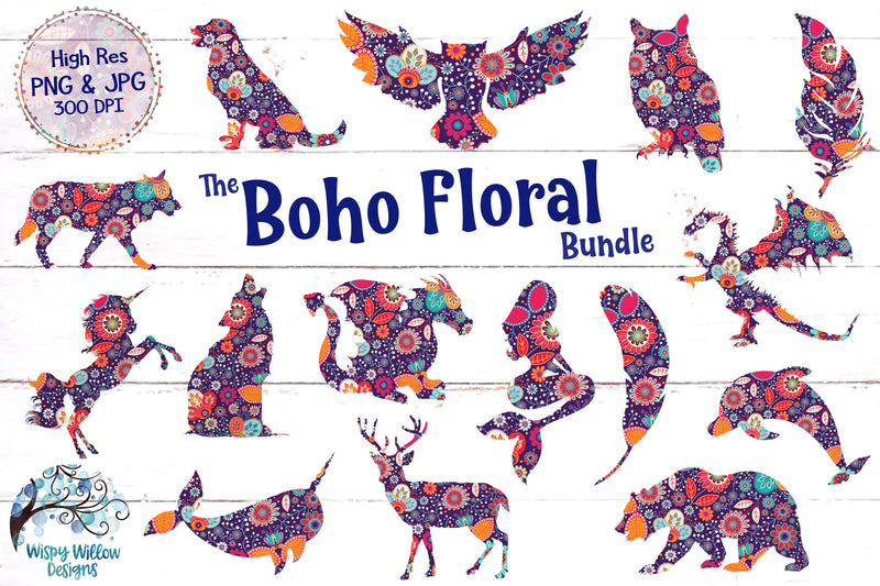 Download The Boho Floral Bundle | PNG | Sublimation | Clip art - So ...