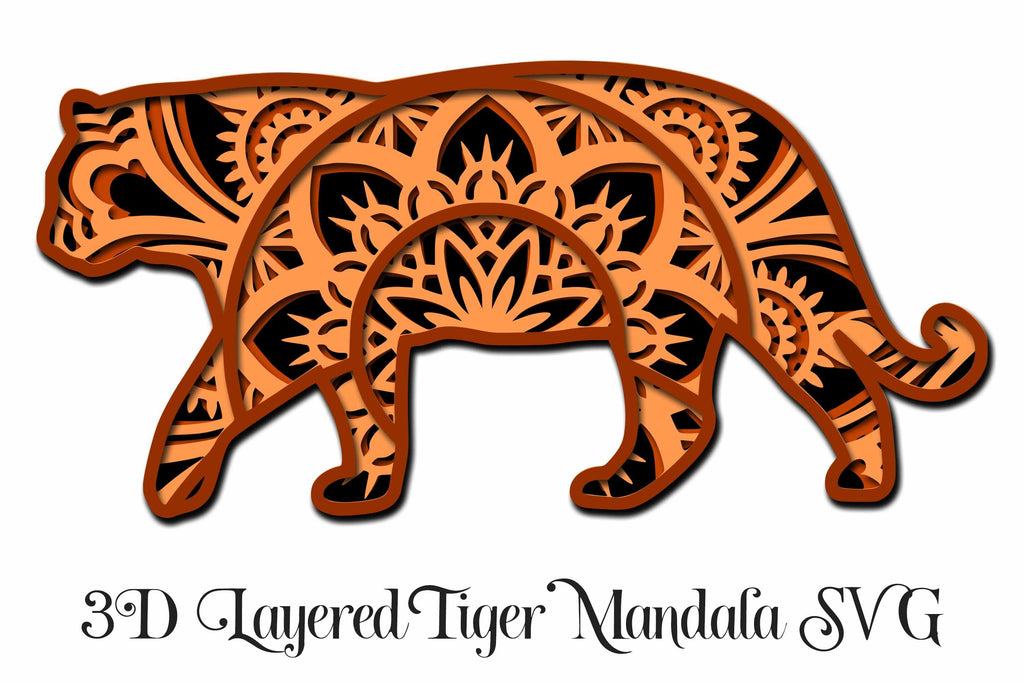 Download Tiger Mandala Layered SVG File - 4 Layers - So Fontsy