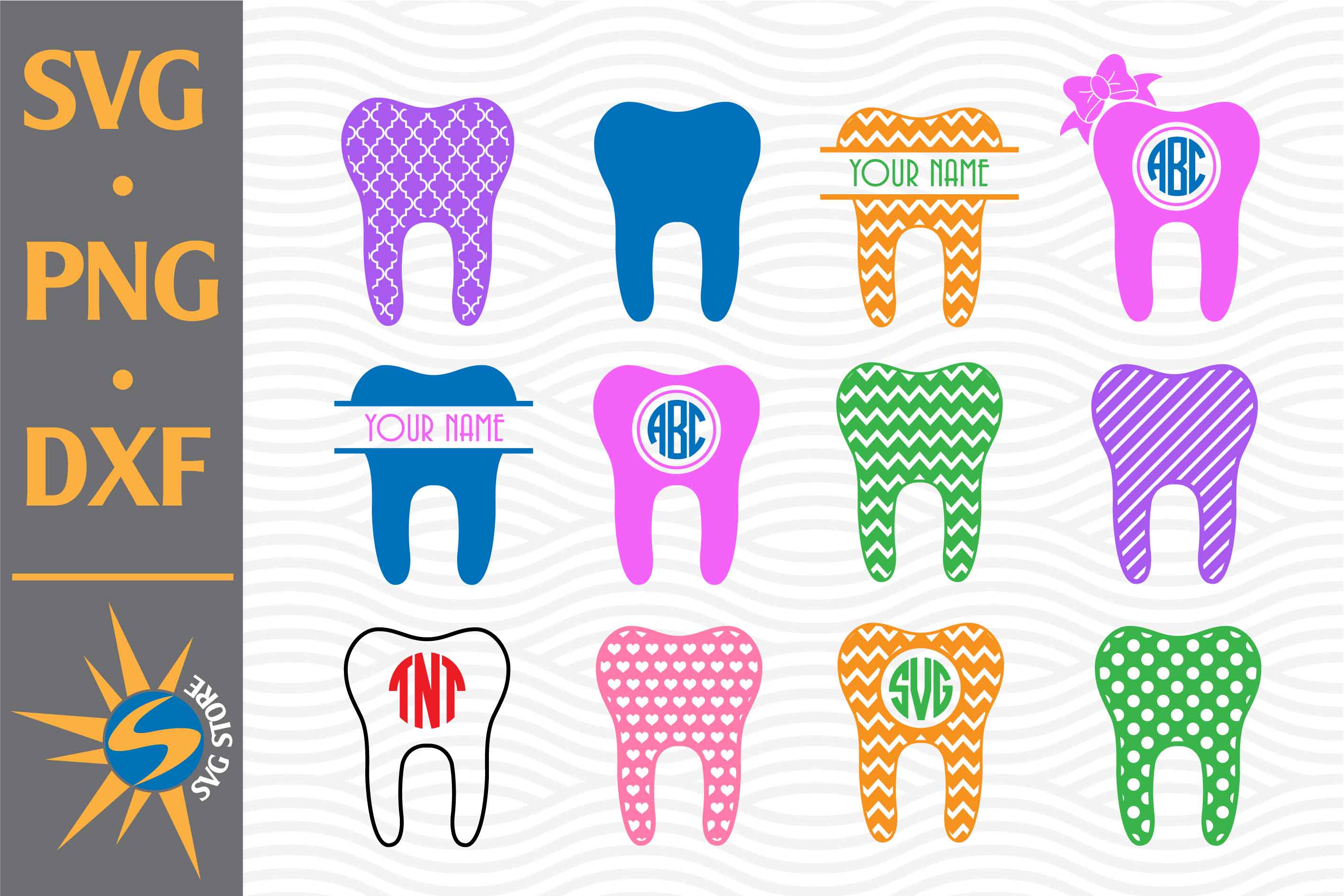 Download Tooth Monogram Svg Png Dxf Digital Files Include So Fontsy