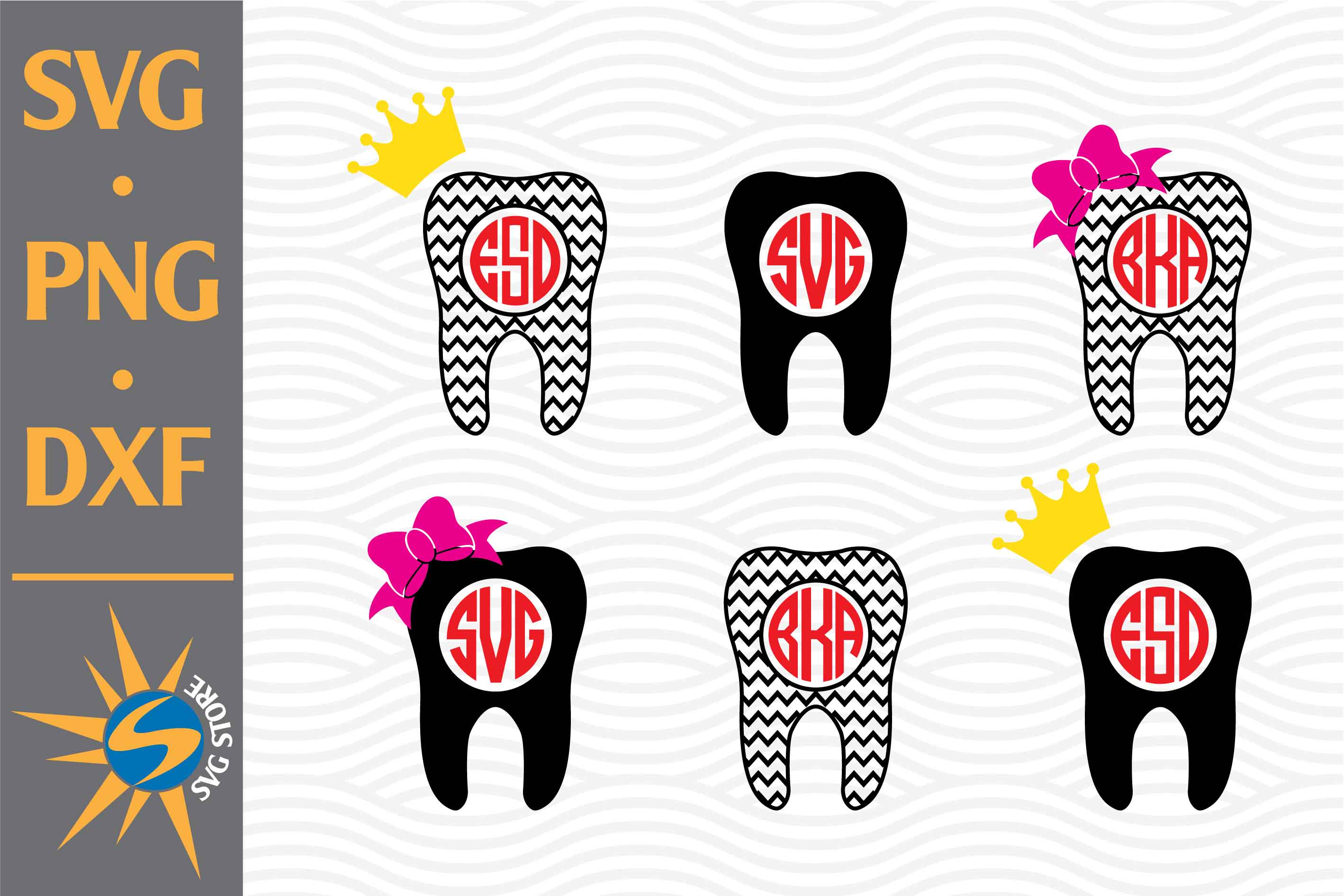 Download Tooth Monogram Svg Png Dxf Digital Files Include So Fontsy